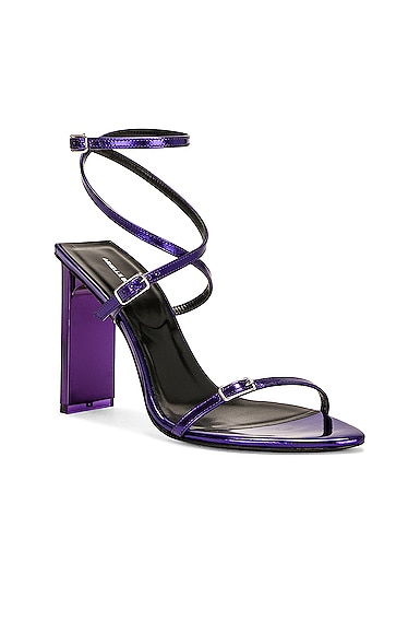 Shop Arielle Baron Cattiva 95 Heel In Blue Violet Metallic