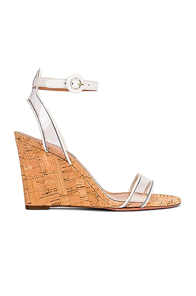 Aquazzura Minimalist 85 Wedge in White FWRD