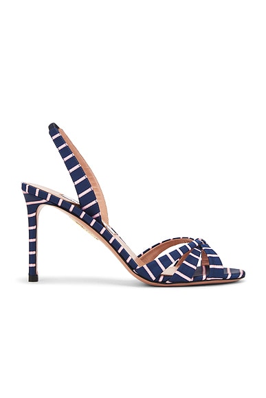 Aquazzura Tati 85 Sandal in Dark Jeans