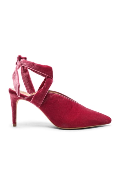 Alexandre Birman Velvet & Suede Sally Ankle Tie Pumps in Dusty Rose | FWRD