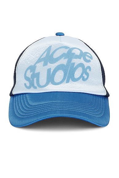 Shop Acne Studios Trucker Cap In Multi Blue