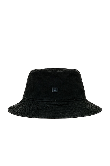 Acne Studios Face Bucket Hat in Black