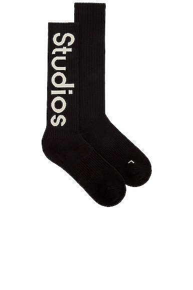 Long Rib Logo Socks