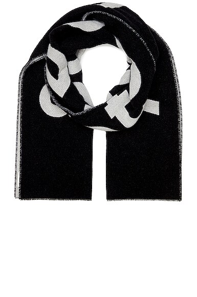 Acne Studios Toronty Logo Contrast Scarf In Black & White