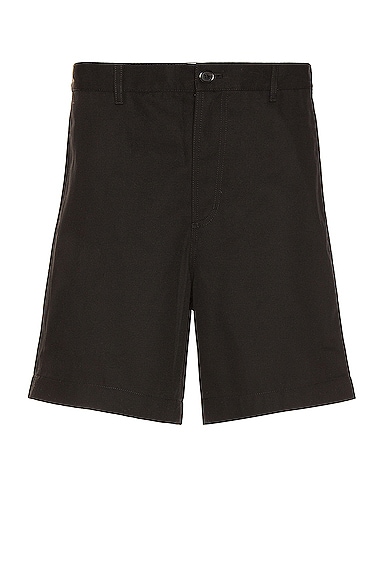 Acne Studios Ringa Cotton Mix Twill Pink Label Shorts in Black