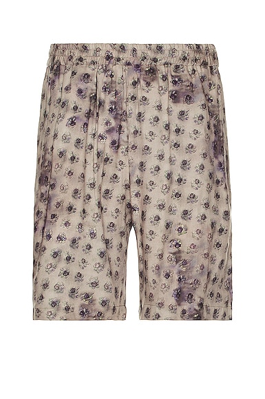 Acne Studios Rudent Washed Roses Shorts in Grey