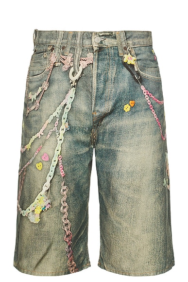 Kawaii Keychains Denim Shorts