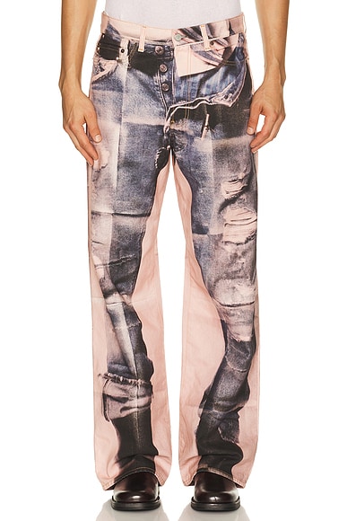Acne Studios Acne Studios 1981 U Tlo Photopaper Pink in Pink & Blue