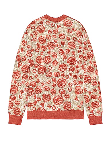 Shop Acne Studios Graphic Sweater In Blossom Pink & Gold