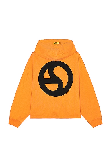 Acne Studios Chest Logo Hoodie In Sharp Orange