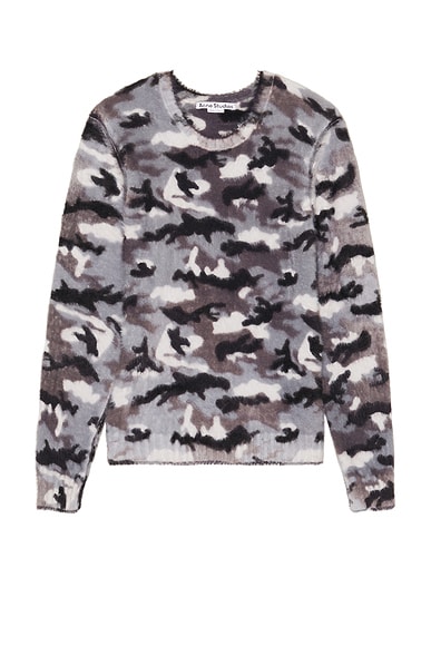 OFF WHITE Diagonal Arrow Tie Dye Skate Crewneck in Warm Grey FWRD