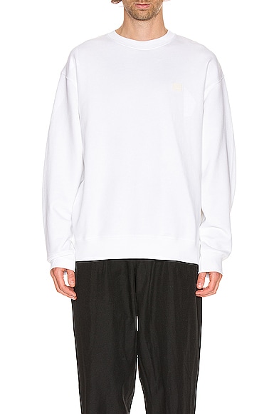 Acne Studios Forba Face Sweatshirt in Optic White FWRD