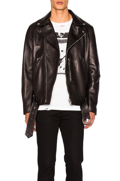 Acne Studios Nate Clean Leather Jacket in Black | FWRD