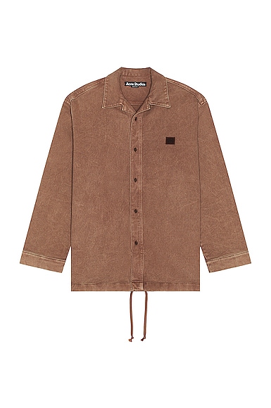 Acne Studios Cotton Twill Shirt in Brown