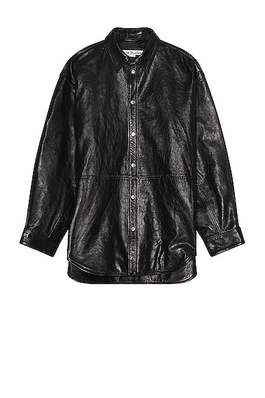 Acne Studios Leather Shirt in Black