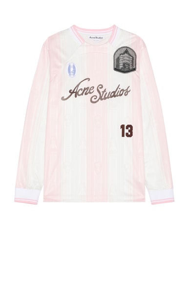 Shop Acne Studios Jersey In Pink & White