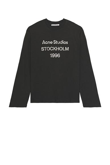 【ギフ_包装】 Acne Studios Edden Long Sleeve T-Shirt in Faded Black | FWRD トレンチコート