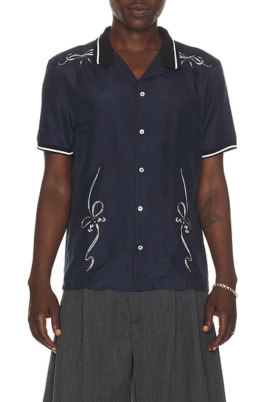 Acne Studios Seram Viscose Shirt in Navy