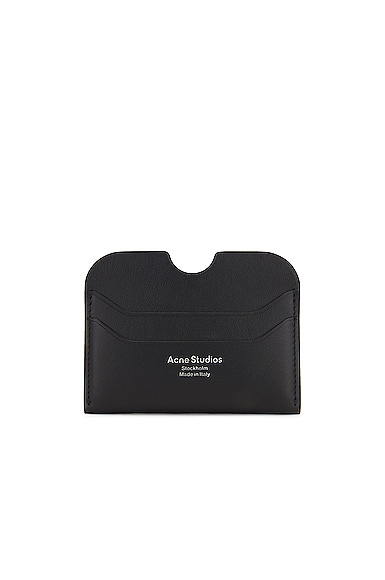 Acne Studios Leather Card Holder in Black