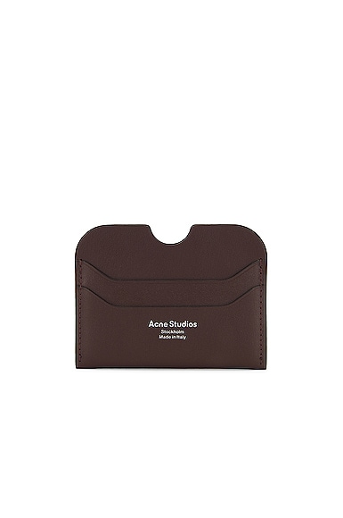 Acne Studios Leather Card Holder in Brown