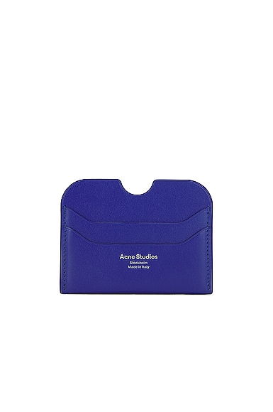 Acne Studios Leather Card Holder in Blue