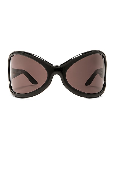 Acne Studios Large Sunglasses In Black & Black