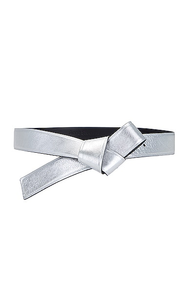 Acne Studios Metallic-effect Leather Belt In Silver