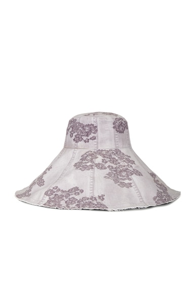 Shop Acne Studios Holtz Lace Camo Sun Hat In Faded Purple