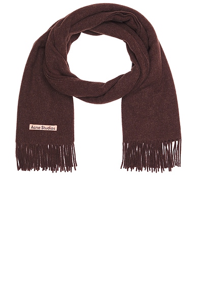 Acne Studios Classic Fringed Scarf in Brown Melange | FWRD