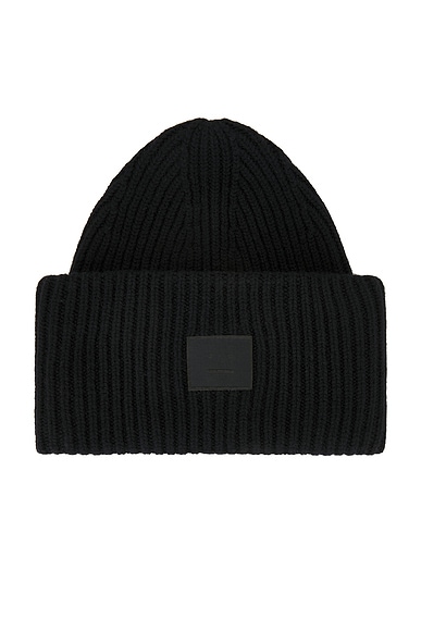 Acne Studios Pansy Face Beanie in Black