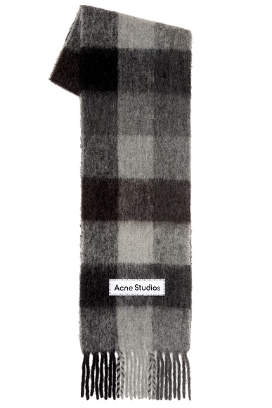 Acne Studios Vally Scarf in Dark Black, Grey, Dark Grey