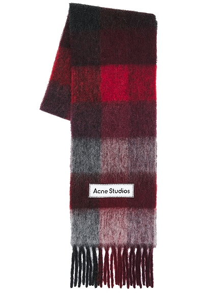 Acne Studios Vally Scarf in Red & Black
