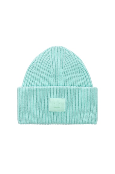 Acne Studios Pansy Face Beanie in Mint Green | FWRD