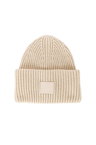 Acne Studios Pansy Face Beanie in Cream 