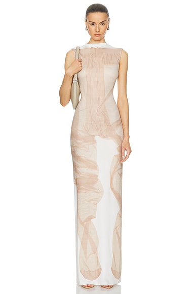Shop Acne Studios Sleeveless Maxi Dress In White & Beige