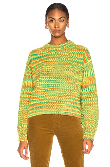 Acne Studios Mixed Sweater in Green & Orange | FWRD