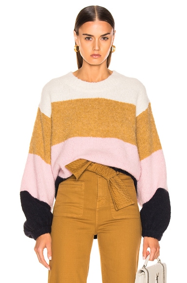 Acne Studios Kazia Sweater in Pink & Navy Multi | FWRD