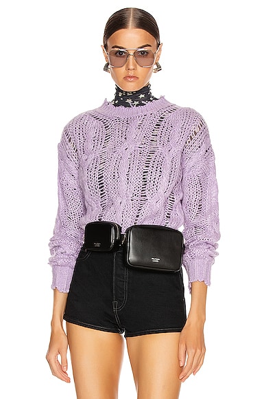 Acne Studios Kella Cable Sweater in Lilac Purple | FWRD