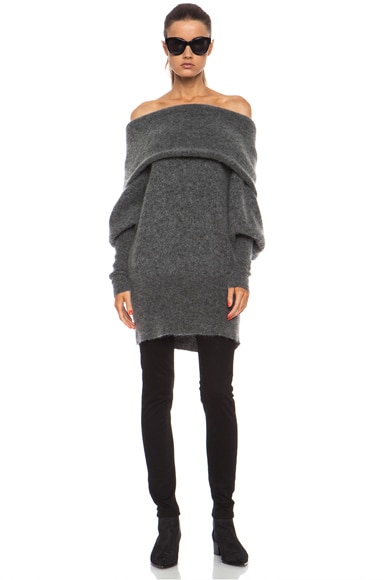 Acne Studios Daze Mohair Sweater in Grey Melange FWRD
