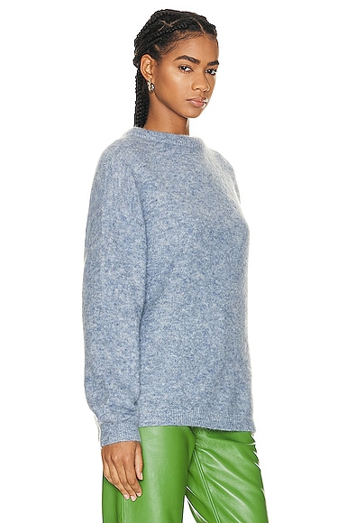 Shop Acne Studios Crewneck Sweater In Denim Blue