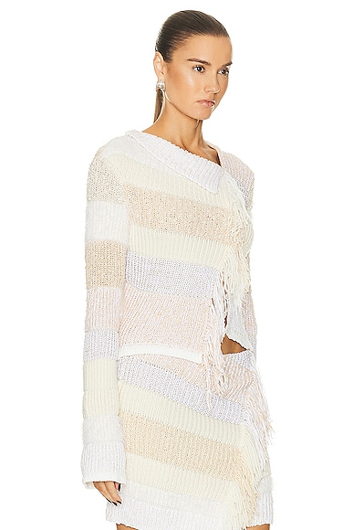 Shop Acne Studios Knit Sweater In Off White & Cream