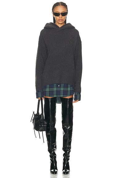 Acne Studios Krisp Cotton Flannel Sweater in Graphite