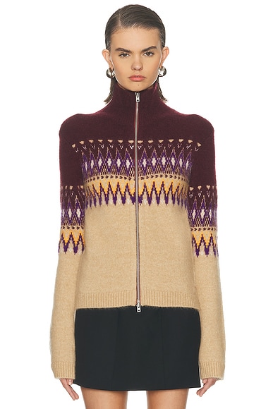 Acne Studios Kordica Nordic Shrunken Sweater in Orange & Purple