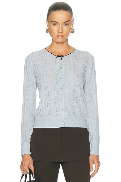Acne Studios Kween Silk Wool Cardigan in Light Blue