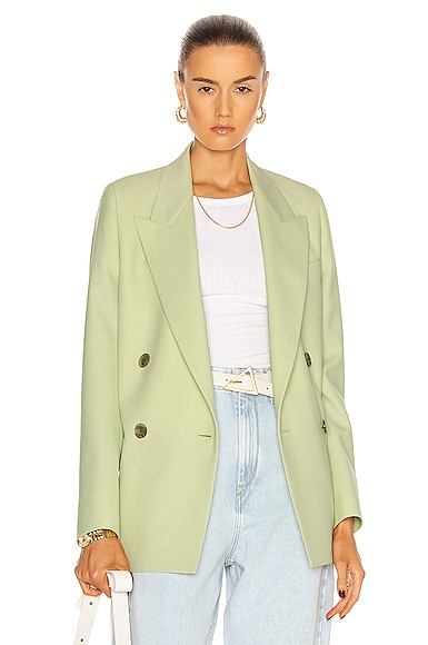 Acne Studios Double Breasted Blazer in Lemon Yellow | FWRD