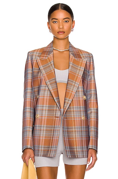 Acne plaid hotsell blazer
