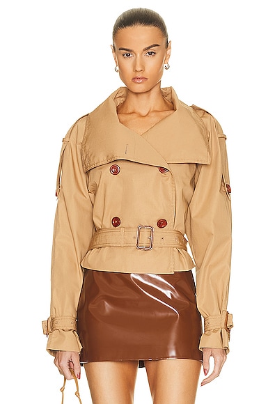 Belted Crop Trench Jacket