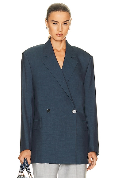 Acne Studios Suit Blazer in Teal Blue