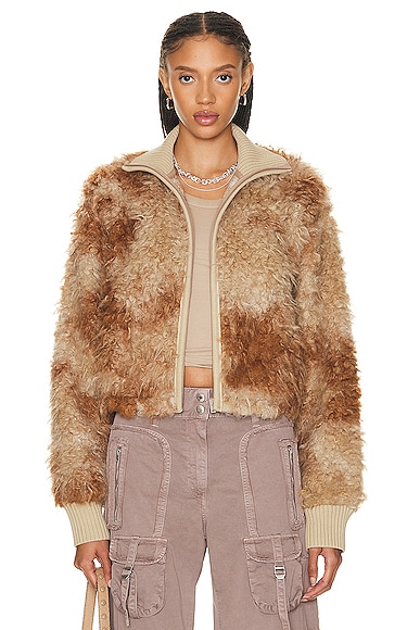 Acne Studios Dual Color Jacket In Brown Beige ModeSens