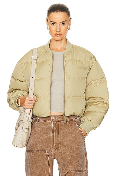 Acne Studios Cropped Puffer Jacket in Green